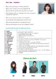 English Worksheet: New Girl - Wedding 