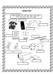 English Worksheet: Adjectives! Old-new cheap-expensive big-small thick-thin heavy-light long-short- fully editable!