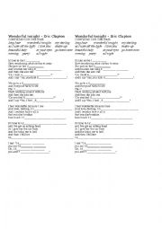 English Worksheet: Wonderful tonight - Eric Clapton