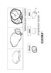 English Worksheet: Fruits and vegetables