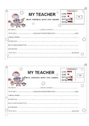 English Worksheet: MY TEACHER