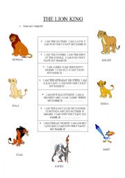 English Worksheet: The lion king