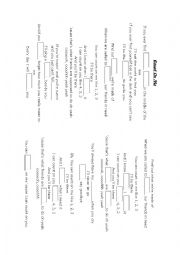 Fill in the blank-Song worksheet