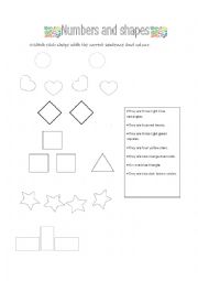 English Worksheet: Shapes and colour