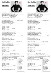 English Worksheet: Alicia Keys - Girl On Fire