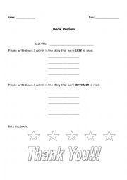 English Worksheet: Book Review