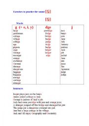 Phonetic Exercises with the sound [d3]