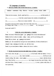 English Worksheet: mid term test 3 7th form