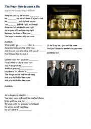 English Worksheet: The Fray - How to save a life