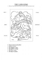 English Worksheet: The lion king 