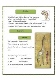 English Worksheet: GIRAFFES CANT DANCE.3