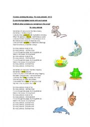 English Worksheet: Songs for kids: So Many Animals by Hi5