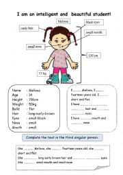 English Worksheet: describing people