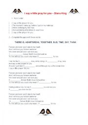 English Worksheet: I say a little pray for you
