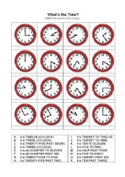 English Worksheet: Whats the Time?