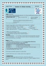 English Worksheet: water scarcity-lesson 28 first form