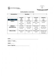 English Worksheet: oral reading rubric