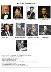 English Worksheet: Who are these famous Scottish people?