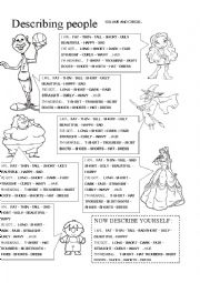 English Worksheet: Describing people - elementary