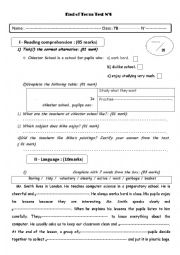 English Worksheet: End of term test N3