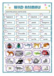 English Worksheet: WILD Animals