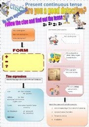 English Worksheet: Present continuous theory