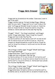 English Worksheet: Froggy gets dressed