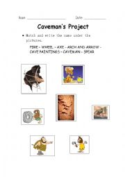English Worksheet: Cavemans project