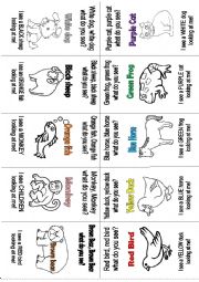 English Worksheet: Brown Bear Minibook-10 Animals- 1page