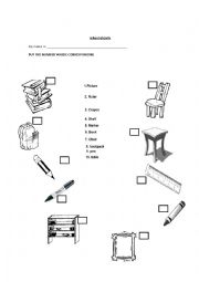 English Worksheet: School objects