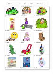 English Worksheet: Games and Toys