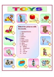 English Worksheet: Games and Toys