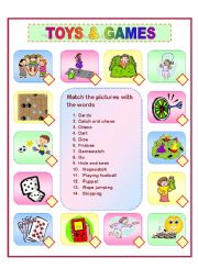 English Worksheet: Games and Toys