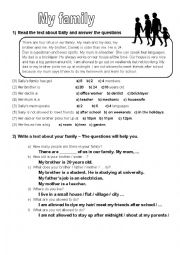 English Worksheet: My family