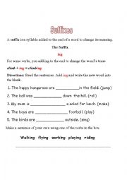 English Worksheet: Suffixes