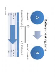 English Worksheet: Battery speaking game