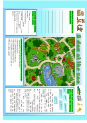 English Worksheet: A day at the zoo