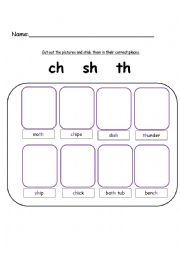 ch sh and th words. Digraphs