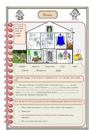 English Worksheet: descibe your home