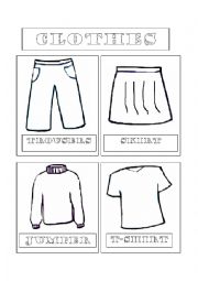 English Worksheet: Clothes 1 Flashcards