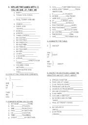 English Worksheet: Personal pronouns and the verb to be