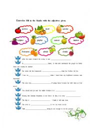 English Worksheet: adjectives