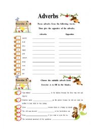 English Worksheet: Adverbs