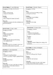 English Worksheet: Spped dating - Talk about likes and dislikes