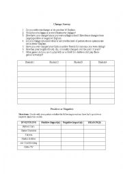 English Worksheet: Change/Technology Survey