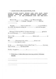 English Worksheet: Vickys routine