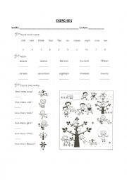 English Worksheet: numbers