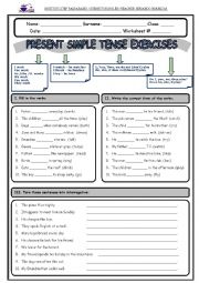 English Worksheet: Present simple practical exercises 