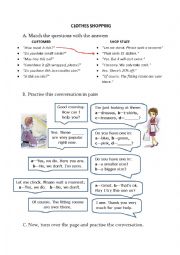 English Worksheet: Clothes shopping