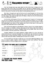 English Worksheet: the history of halloween